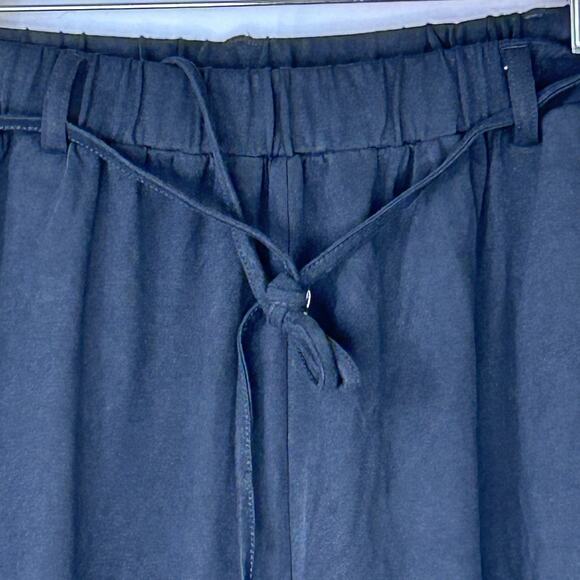 Cider Pants Womens Large Black Elastic Waist With Tie Wide Leg Trousers Palazzo - Picture 3 of 9